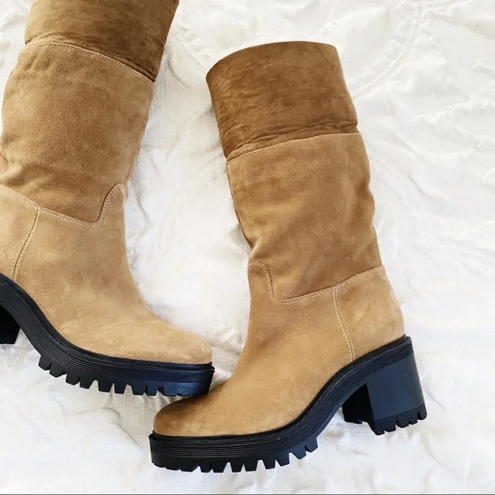Marc Fisher Willoe Genuine Shearling Boot Size 7.5 New